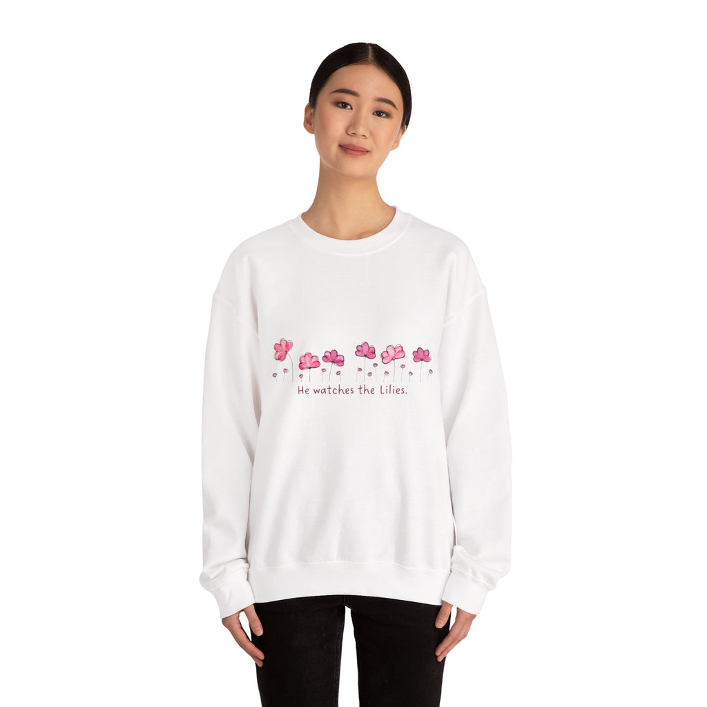 "He watches the Lilies" Crewneck Sweatshirt