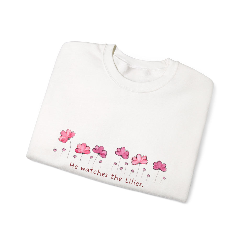 "He watches the Lilies" Crewneck Sweatshirt